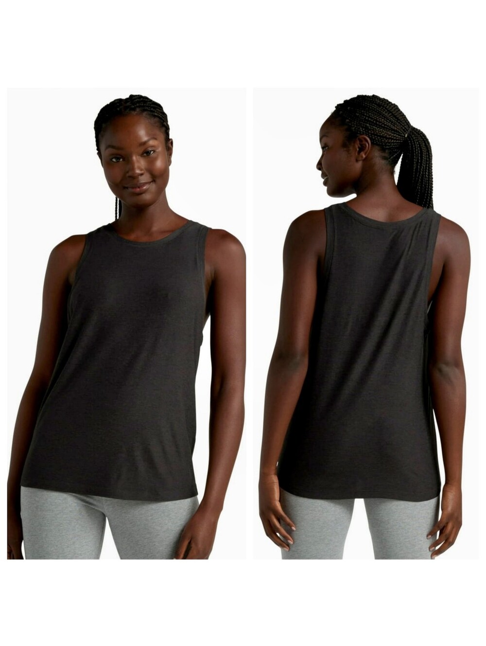 NWT Athletic Works Womens Buttercore Relaxed Performance Active Tank Top Black M - Picture 1 of 7